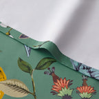 Topfinel Kitchen Curtains 45 Inch Length Floral Spring Curtains for Cafe, Vintage French Country Grommet Botanical Hummingbird Woodland Victorian Patterned Sage Green Blackout Curtains 45 Inches Long
