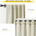 NICETOWN Room Darkening Living Room Curtains 96 inches Long, Pinch Pleated Curtains Faux Linen Blend Light Blocking Noise Canceling Drapes for Bedroom, Linen Beige, W52 x L96, 2 Panels