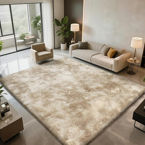 10X14 Large Area Rugs for Living Room Bedroom,Big Shag Rug for Bedroom Dorm,Soft Fluffy Indoor Carpet Plush Rugs for Living Room Home Decor,Camel