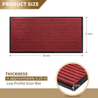 Yimobra Front Door Mat Outdoor Indoor Entrance, 100% Waterproof All-Season All Weather Doormat, Welcome Matt Outside Entry, Non Slip, Low Profile, Heavy Duty Patio Porch Floor Mats,36 x 17,Black Red