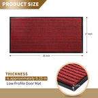 Yimobra Front Door Mat Outdoor Indoor Entrance, 100% Waterproof All-Season All Weather Doormat, Welcome Matt Outside Entry, Non Slip, Low Profile, Heavy Duty Patio Porch Floor Mats,36 x 17,Black Red