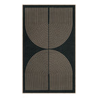 Lahome Modern Rainbow Easy Jute Outdoor Patio Rug, 3x5 Black Office Rug
