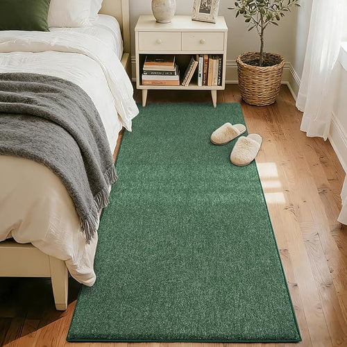 2x6 Green/White Runner Rug Non-Slip Washable for Hallway Kitchen Bedroom