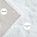 ORINOVA White Faux Rabbit Washable Fur Area Rugs Circle Rugs for Living Room Bedroom Teen Room Fluffy Area Rug 3ft Round Rug