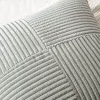 MIULEE Silver Grey Decorative Lumbar Throw Pillow Covers 12x20 Inch for Couch Bed Sofa Pack of 2 Boho Farmhouse Throw Pillows Soft Cross Corduroy Patchwork Textured Cushion Cases