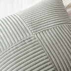 MIULEE Silver Grey Decorative Lumbar Throw Pillow Covers 12x20 Inch for Couch Bed Sofa Pack of 2 Boho Farmhouse Throw Pillows Soft Cross Corduroy Patchwork Textured Cushion Cases