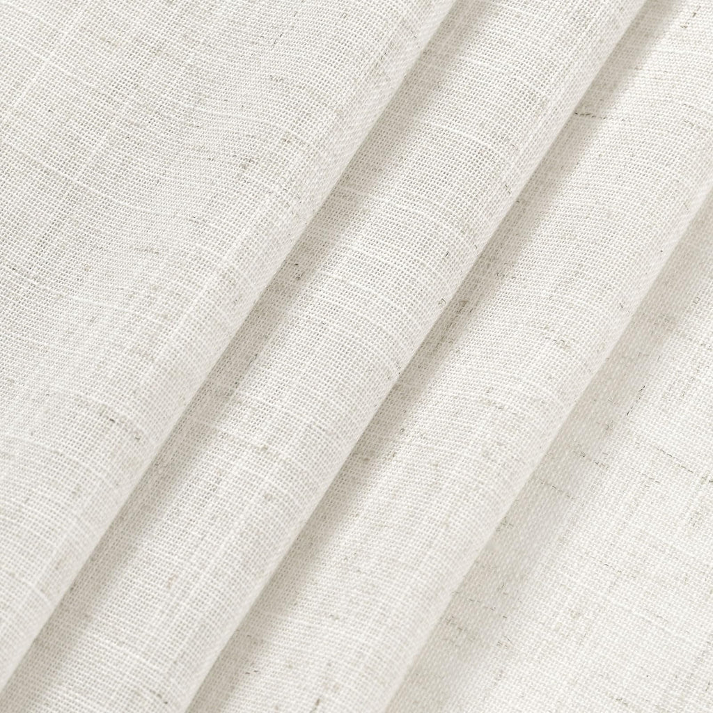 Nanspring Beige White Linen Curtains 84 Inch Length 2 Panels Set for Living Room Rod Pocket Back Tab Light Filtering Window Drapes for Bedroom Dining Room Protect Privacy Home Decor
