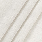 Nanspring Beige White Linen Curtains 84 Inch Length 2 Panels Set for Living Room Rod Pocket Back Tab Light Filtering Window Drapes for Bedroom Dining Room Protect Privacy Home Decor