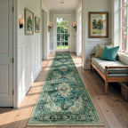 RELEANY Washable Area Rug, Runner 2'x9', Blue/Vintage Dark Blue