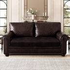 ANARACHON Leather Look Couch Cushion Covers Sofa Seat Slipcovers Sets Couches Furniture Protector for Sectional Armchair Loveseat Pets Kids Stretch Spandex Fabric (1 Cushion Loveseat, Chocolate)