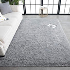 TWINNIS Super Soft Shaggy Rugs Fluffy Carpets, 7x10 Feet, Indoor Modern Plush Area Rugs for Living Room Bedroom Kids Room Nursery Home Decor, Upgrade Anti-Skid Rectangular Fuzzy Rug, Grey