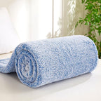 Exclusivo Mezcla Plush Fuzzy Fleece Throw Blanket Extra Large, Super Soft, Fluffy and Warm Blankets for Couch, Bed, All Season (Mixed Cobalt Blue, 50x70 inches)