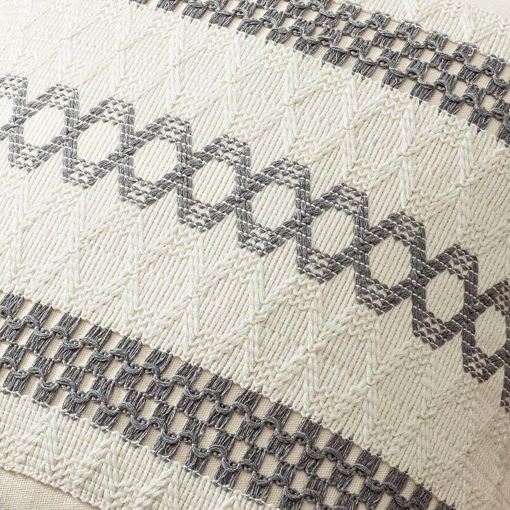 MIULEE Set of 2 Gray Boho Decorative Lumbar Pillow Covers 12x20 Inch