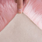Ciicool Faux Sheepskin Rug Soft Faux Fur Rugs Pink Fluffy Rugs 2x3 Feet