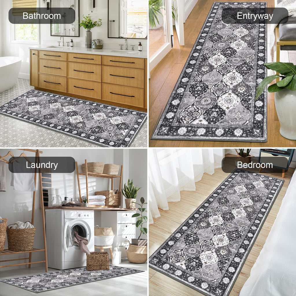 HEBE Hallway Runner Rug 2'x6', Washable Non Slip Kitchen Rug Runner