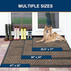 Smiry Front Door Mat Outside Entrance, Heavy Duty Sturdy Natural Rubber Doormat, Trap Dirt and Moisture, Easy Clean Low Profile Welcome Floor Mats for Indoor Outdoor Entry, 35X23 Inch, Mixed Khaki