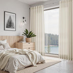 Nanspring Vanilla Linen Curtains for Living Room 108 Inches Long Modern Farmhouse Decor Light Filtering Semi Sheer Curtain Back Tab Luxury Floor to Ceiling High Window for Bedroom 52x108, 2 Panels