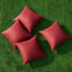 MIULEE Pack of 4 Decorative Throw Pillow Covers Linen Waterproof Pillow Covers Farmhouse Cushion Cases for Outdoor Patio Garden Tent Balcony Couch Sofa18x18 inch Burgundy