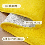 Amearea Shag Fluffy Small Rug, 2x4 Feet Throw Rugs for Bedroom Girls Living Room, Extra Soft and Fuzzy Shaggy Carpet, Non Slip, Solid Color Nursery Home Floor Decor Carpets, Yellow