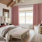 Guken 100% Blackout Curtains 84 Inch Length 2 Panels Set for Living Room Bedroom Back Tab Thermal Insulated Black Out Linen Drapes Room Darkening Window Curtains 84 Inches Long, Ash Rose