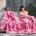 Cozy Bliss Cow Print Faux Fur Throw Blanket for Couch, Fuzzy Soft Plush Thick Bubble Blanket for Sofa Bedroom Living Room, 50x60 Inches