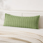 MIULEE Lumbar Corduroy Throw Pillow Cover for Bed 14x36 Beige Pack of 1