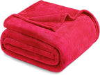 Exclusivo Mezcla Soft Large Fleece Throw Blanket for Couch, Red