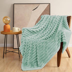 HIMEET Sage Green Throw Blanket for Couch, 300GSM Ribbed, 50 x 60 Inches