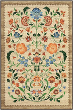 GarveeHome Floral Rug for Entryway 2x3 Rugs Machine Washable Boho Small Area Rug Non-Slip Low-Pile Front Door Soft Mat for Entrance, Bedroom, Kitchen, Laundry, Bathroom, Beige