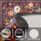 Babovid Purple Floral Area Rug 6x9 for Living Room Bedroom