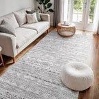 Ksrau 4x8 Runner Rug Washable Moroccan: Non Slip Hallway Floor Mat Grey