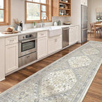 zesthome Washable Runner Rug 2.5x10 - Stain Resistant Entryway Rug,Ultra-Thin Kitchen Rugs, Anti Slip Backing Runner Rugs for Entrance Laundry Room Indoor Hallway (Beige,2.5'x10')