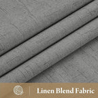 RYB HOME Grey Linen Blackout Curtains for Sliding Glass Door, 100% Blackout Linen Textured Thermal Privacy Modern Drape Panels for Dining Room Large Window, 52" W x 96" L, 2 Panels Set