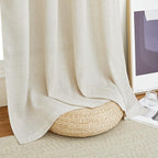 NICETOWN Flax Linen Semi Sheer Curtains 96 inches Long, Grommet Vertical Drapes Privacy Added with Light Filtering Window Treatments for Bedroom/Living Room, Natural, W55 x L96