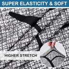 Smiry Printed Couch Cushion Covers, Stretch Soft Couch Covers for Sofa, Washable Non-Slip Sofa Slipcover Furniture Protector for Indoor and Outdoor (Medium,Grey and Black)
