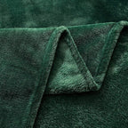 TASTHROW Large Flannel Fleece Throw Blanket, 60×80 Inch - Cozy Lightweight Thick Blanket - All Seasons Suitable for Women, Men and Kids (Dark Green)