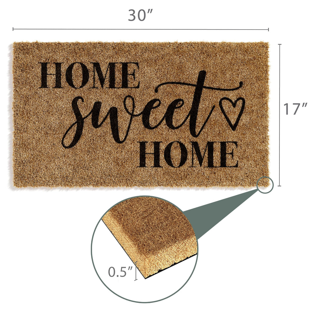 Barnyard Designs Front Door Welcome Mat (Home Sweet Home, 30x17)
