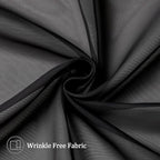 Aiyufeng 2 Panels Black Sheer Valance 14 Inch Length, Short Black Sheer Curtains for Bedroom, 14 Inches Kitchen Curtains for Small Window, Dual Rod Pocket (40 by 14 Inches Long)
