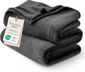 Bedsure Charcoal Fleece Blanket 50x70 Blanket - 300GSM Soft Lightweight Plush Cozy Blankets for Bed, Sofa, Couch, Travel, Camping