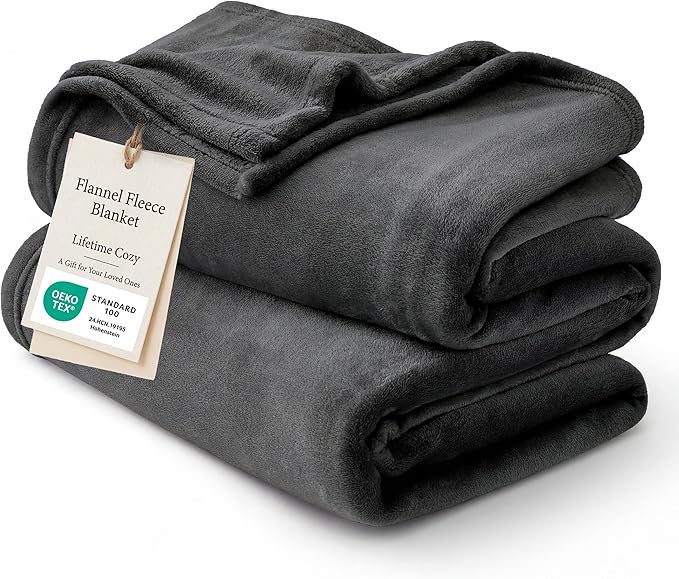 Bedsure GentleSoft Fleece Bed Blankets Full Size Charcoal - Soft Lightweight Plush Fuzzy Cozy Luxury Blanket Microfiber, 84x90 inches