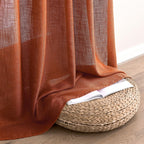 MIULEE Rust Fall Linen Curtains 52x96 Inch 2 Panels for Bedroom Living Room
