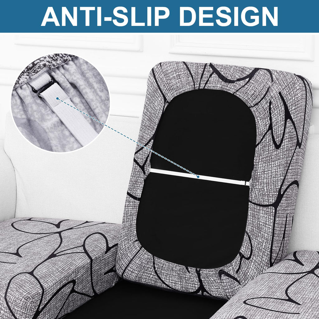 Smiry Printed Couch Cushion Covers, Stretch Couch Covers for Sofa