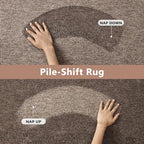 FinRèc Low Pile 6x9 Washable Area Rugs for Bedroom Living Room, Thin Rug Solid Color, Non-Slip Carpet Indoor for Home Decor (Brown)
