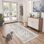 zesthome 2x6 Runner Rug for Hallways, Machine Washable Rug, Non Slip Vintage Low Pile Runners, Stain Resistant Runners for Entryway, Kitchen, Bathroom, Laundry Room, Corridor