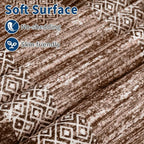 GarveeHome Area Rug 8x10 Modern Geometric Living Room Rug Non Slip, Thin Washable Carpet, Soft Non Shedding Foldable Floor Covering, Low Pile Thin Printed Mats for Bedroom Office, Brown