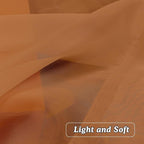 OVZME 2 Panels Solid Color Orange Sheer Curtains 96 Inches Long, Elegant Window Voile Panels/Draperies/Treatment for Living Room & Sliding Glass Door, 2 Panels = 84" W, Each 42" Wx96 L