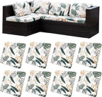 8Pcs Stretch Patio Cushion Covers,Outdoor Couch Covers Replacement,Outdoor Couch & Sofa Slipcovers,for Patio Furniture Cushion Covers,Washable Reusable Furniture Protector(coconut trees,Cover Only)