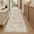 Soalmost Runner Rug 2'x8' Washable Non-Slip Runner Rugs for Kitchen Bathroom Laundry Room Brown Vintage Floor Carpet Runners for Hallway Entryway