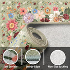 Rug for Hallways Kitchen Rug 2x8 Green, Non Slip Washable Rugs with Rubber Backing Soft Floral Carpet Runner for Hallways, Kitchen, Laundry, Bedroom, Bathroom (2 x 8, Green Garden)