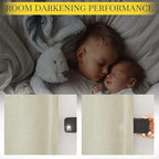 NICETOWN Room Darkening Bedroom Curtains 84 inches Long, Pinch Pleated Curtains Faux Linen Blend Light Blocking Noise Canceling Thermal Drapes for Living Room, Linen Beige, W52 x L84, 2 Panels